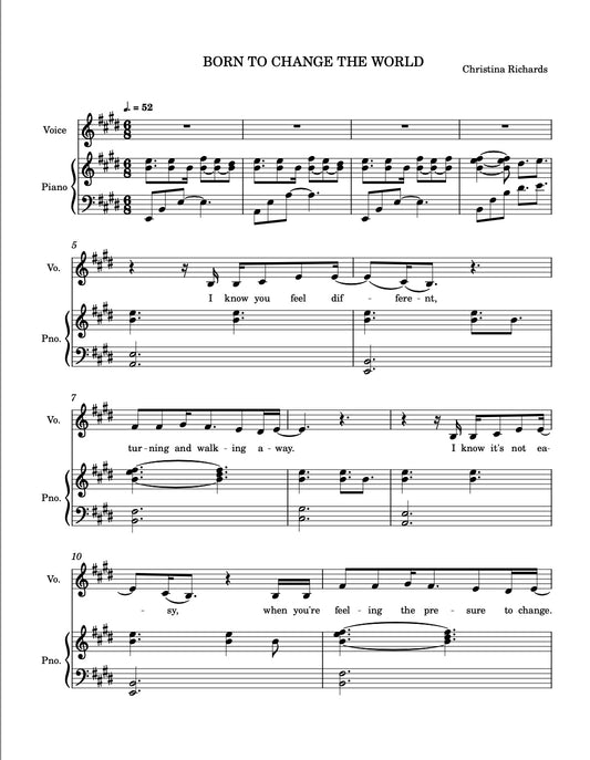 Born to Change the World-Sheet Music