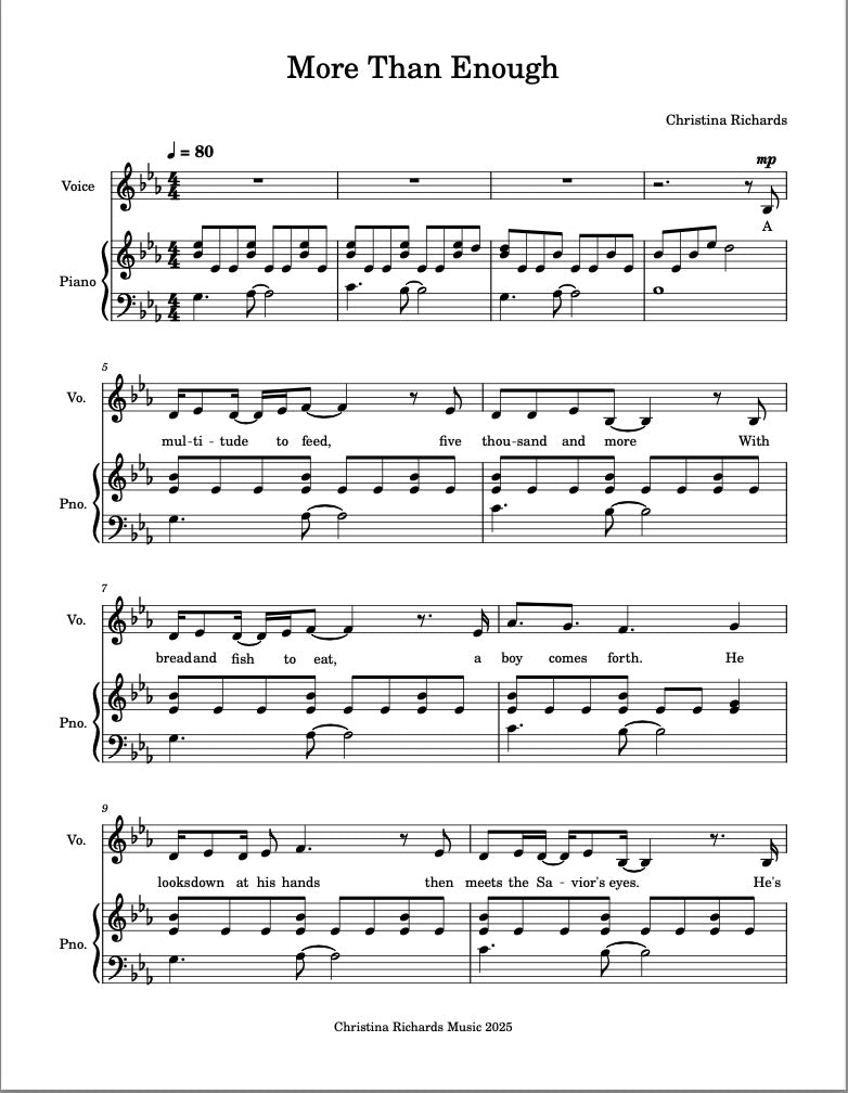 More Than Enough - Sheet Music