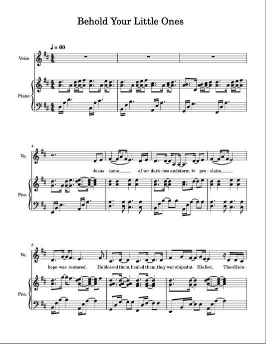 Behold Your Little Ones- Sheet Music